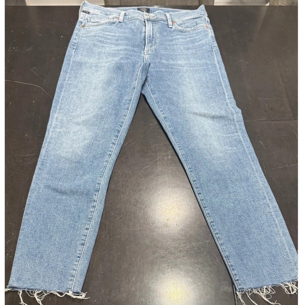 Citizens of Humanity Rocket Crop High Rise Jeans Light Wash Raw Hem 29